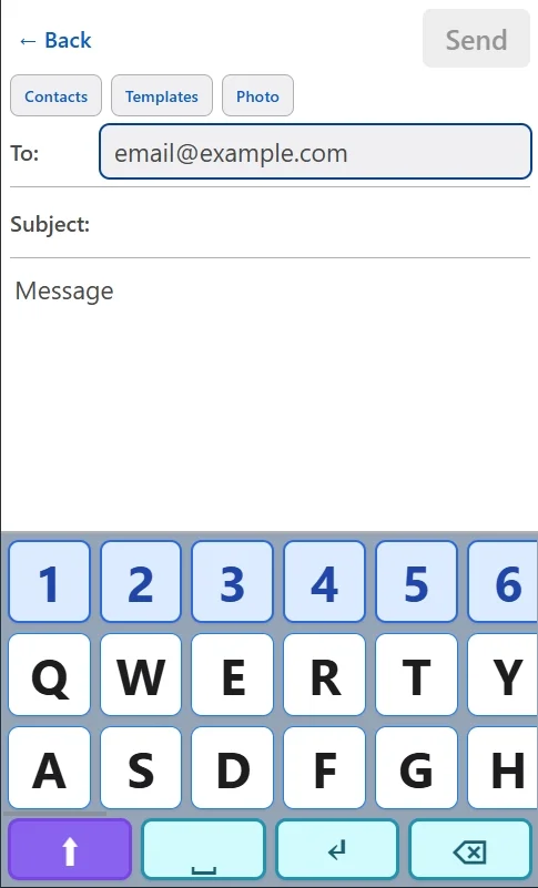 Snímka obrazovky: Písanie emailu