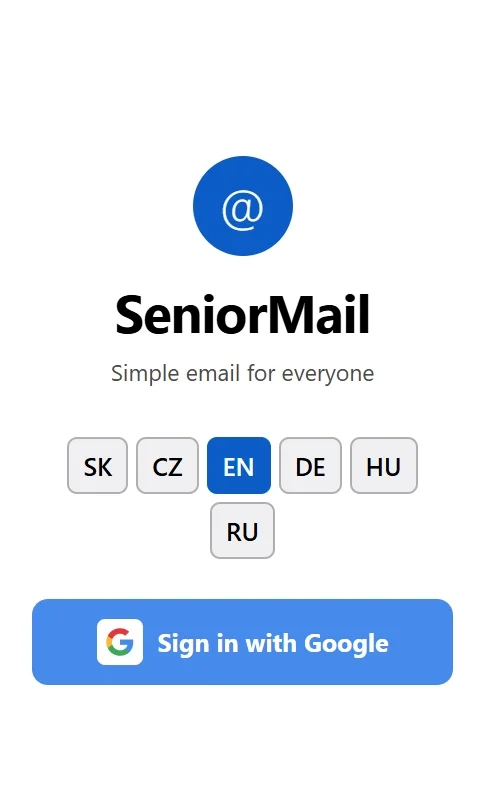 Snímka obrazovky: Prihlásenie